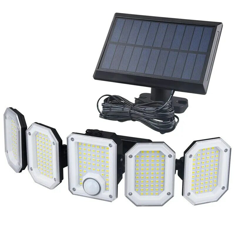 Lampu Dinding Sensor, 3mode tipe terpisah lampu dinding tenaga surya 300 LED sudut lebar 270 ° kendali jarak jauh untuk halaman taman Carport