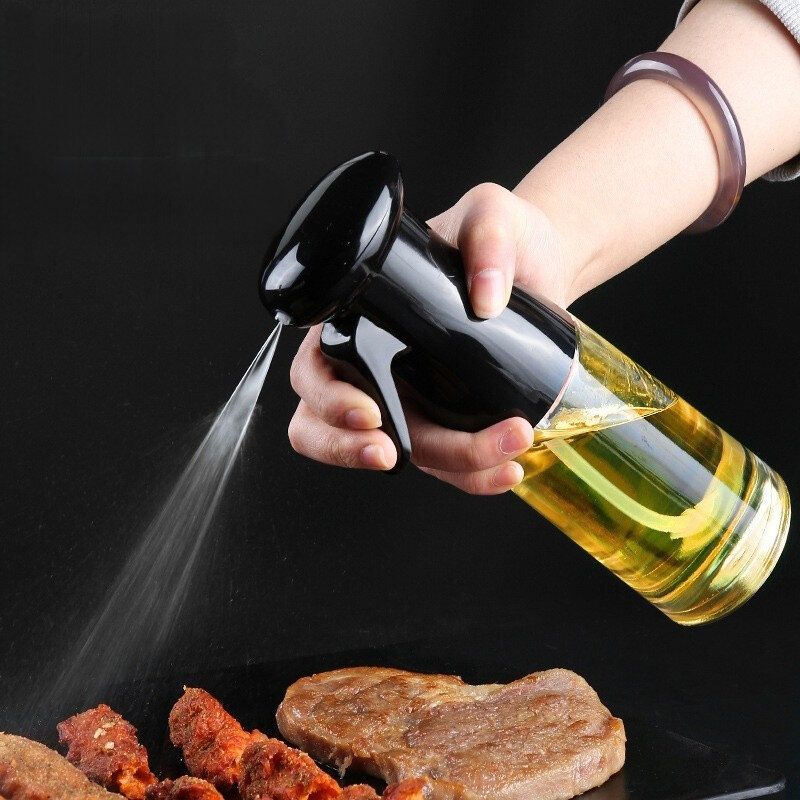 Pneumatyczna szklana butelka z rozpylaczem domowa kontrola oleju kuchennego butelka grill oliwa z oliwek rozpylacz do olej spożywczy