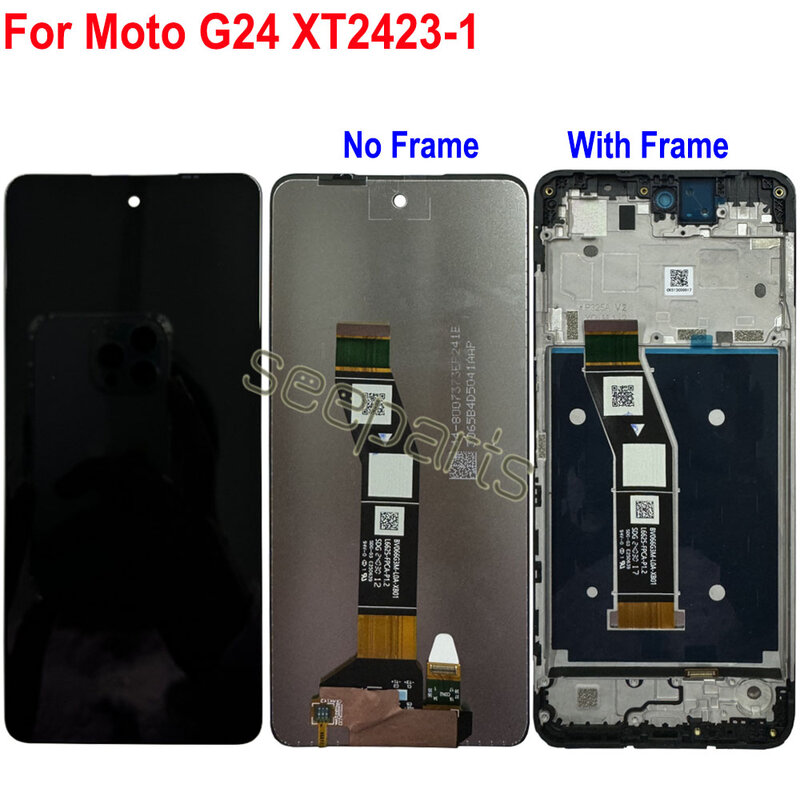 ЖК-дисплей 6,56 дюйма для Motorola Moto G04, дисплей с сенсорной панелью и дигитайзером в сборе, экран для Moto G24 XT2421-2, ЖК-дисплей с рамкой