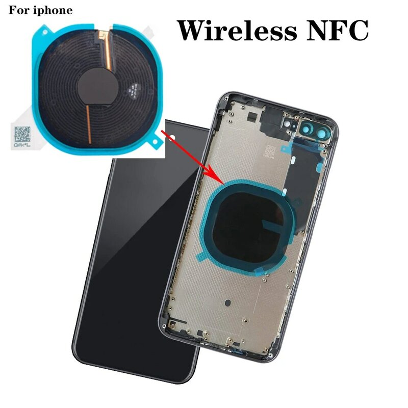 Wireless Charging Chip Coil NFC For iPhone 14 13 12 11 Pro Max Mini With Magnet Power Volume Button Flex Charger Panel Sticker
