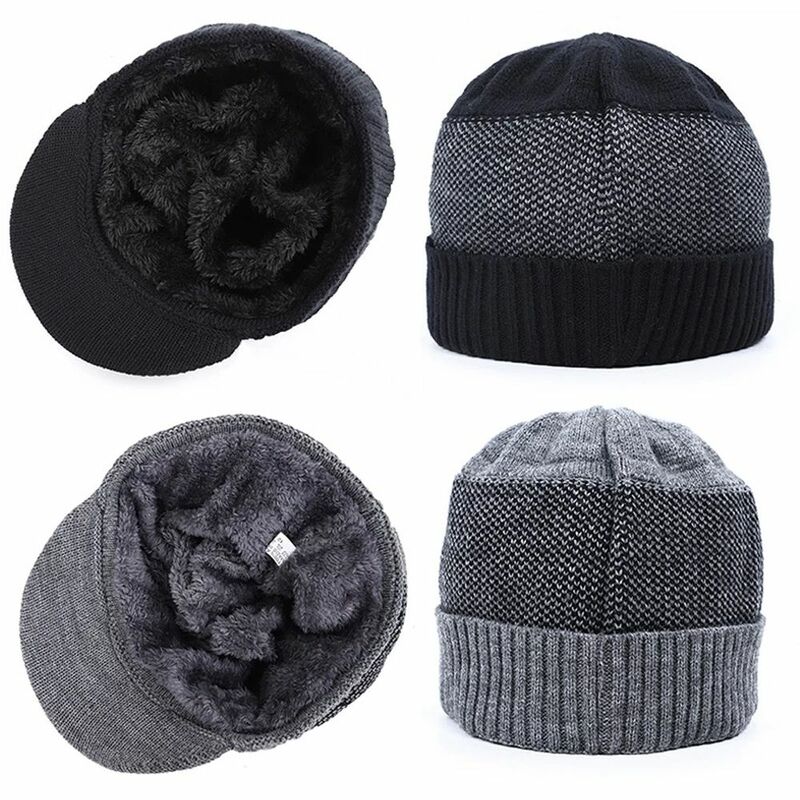 Kreatywny zimowy dwuczęściowy zestaw w jednolitym kolorze ciepły koreański styl czapka z szalikiem damska czapka męska dziergana czapka