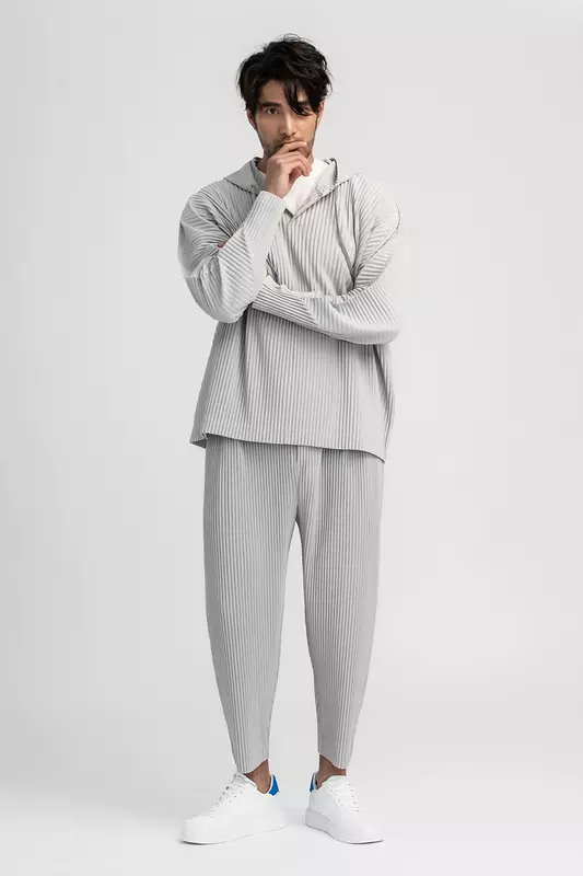 ATA YAKE-Pantalon Plissé pour Homme, Couleur Unie, Forme Crayon, Décontracté, Quatre Saisons, Streetwear, 10/2019