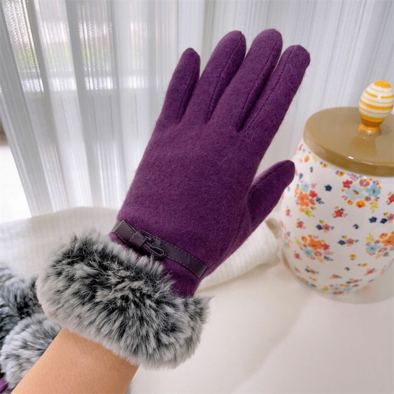 Winter Warm Gloves Fashion Cold Proof Thickened Plush Driving Gloves Windproof Mittens Women