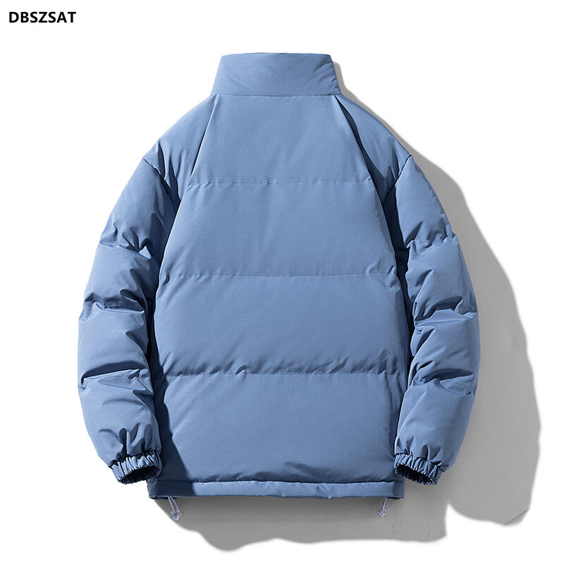 2023 kurtka zimowa mężczyźni rozpinane grube ciepła odzież uliczna podszewka polar ocieplana Parka z bawełny Oversize puszysty płaszcz luźne pluszowe mody