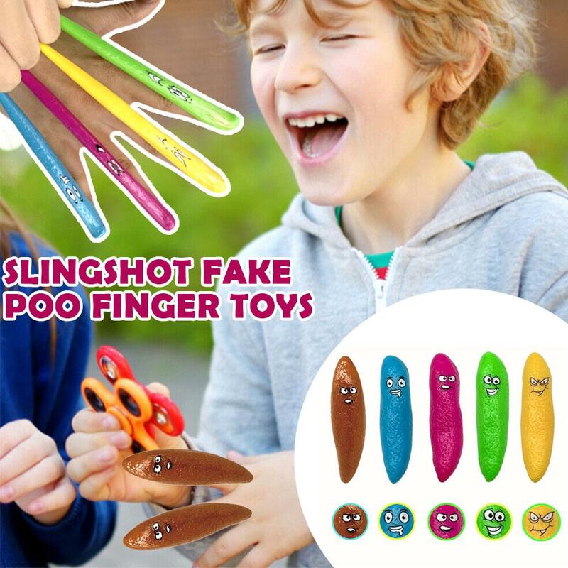 Prank Catapult Finger Toy para Crianças e Adultos, Slingshots, Pressão, Ejeção, Novidade Favor, Cocô, Festa, Tr, Z1w2, 1Pc