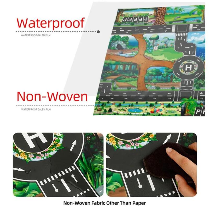 Детский игровой коврик, водонепроницаемый детский ковер для улицы, Дорожная карта города, обучающий детский игровой коврик для детей
