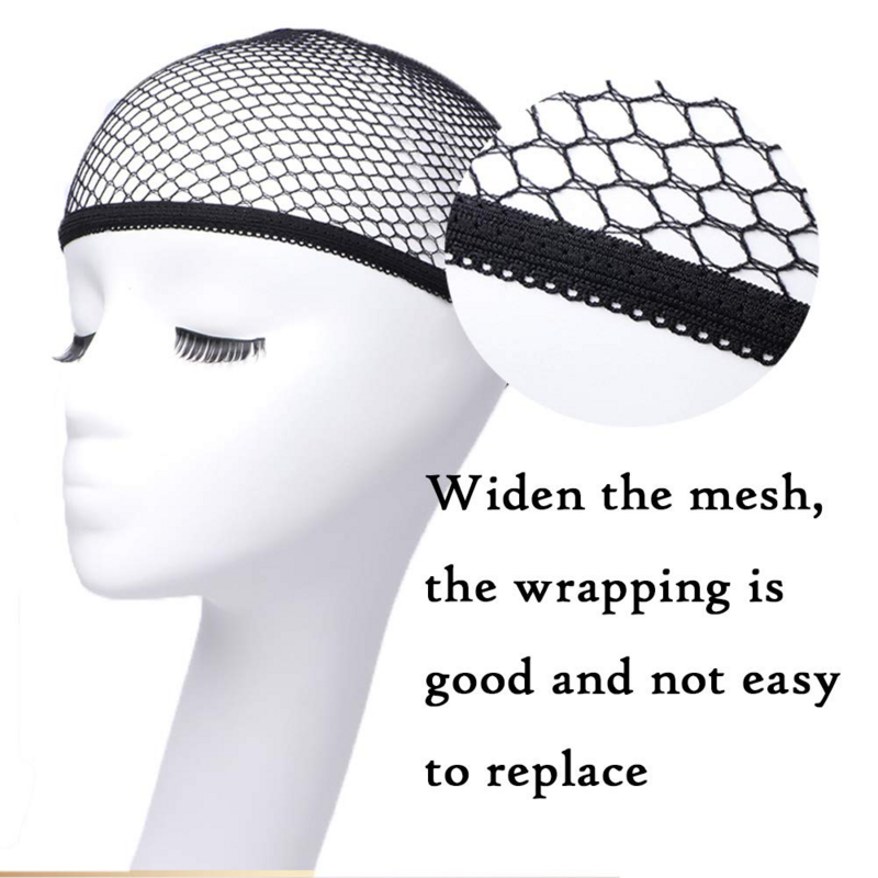 Stretchable Elastic Hair Net Black Liner Weaving Cap Comfortable Hairnets Open Ended Fishnet Wig Cap for Women High Quality