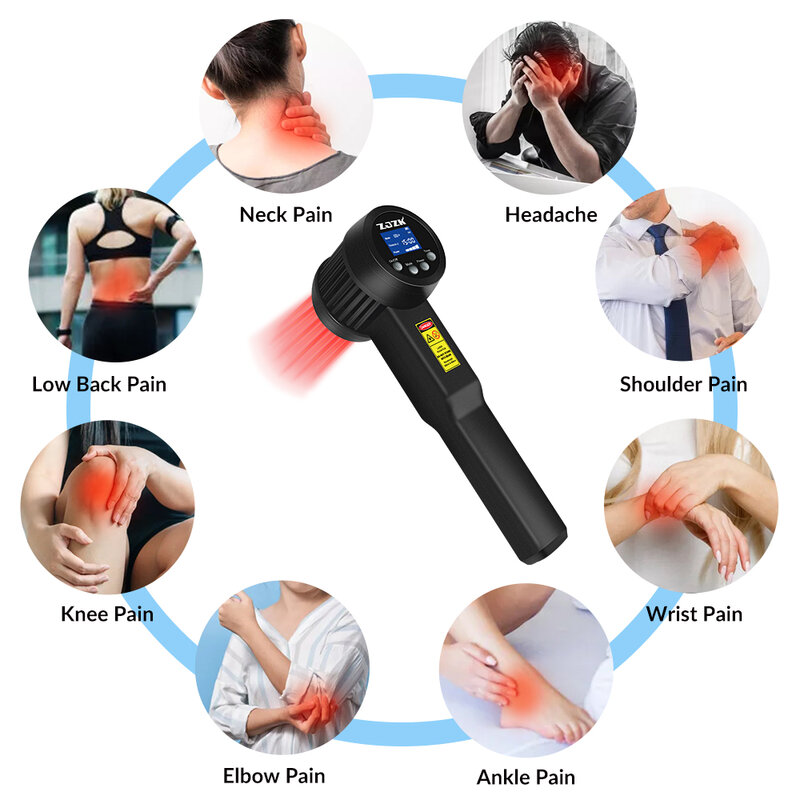 ZJZK 8w 650nmx10diodes+808nmx15diodes Cold Laser Physical Therapy 25 Diodes For Frozen Shoulder Tennis Elbow Tendinitis