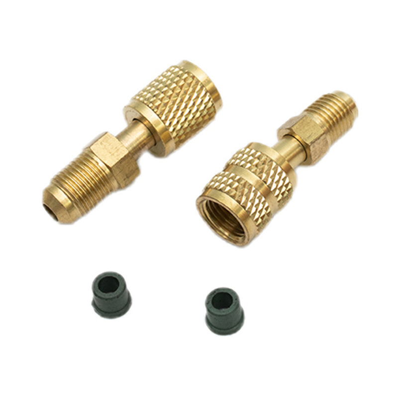 2PCS For R410 R32 R22 AC Refrigerant Adapter 5/16\\\\\\\" 1/4\\\\\\\" SAE Male Female For Valve System Tool Accessories