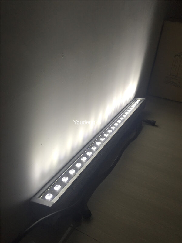 IP65 DMX LED 방수 LED 벽 와셔 업라이트, 4 인 1 RGBW LED 건물 벽 와셔, 선형 야외 세척 조명, 24x4W, 10 개