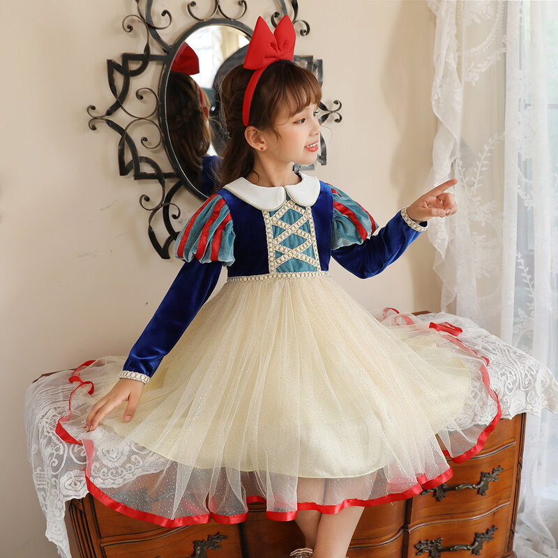 Disney Girl Princess śnieżnobiała przebranie dzieci karnawałowa świąteczna odzież urodziny dzieci kostium na Halloween