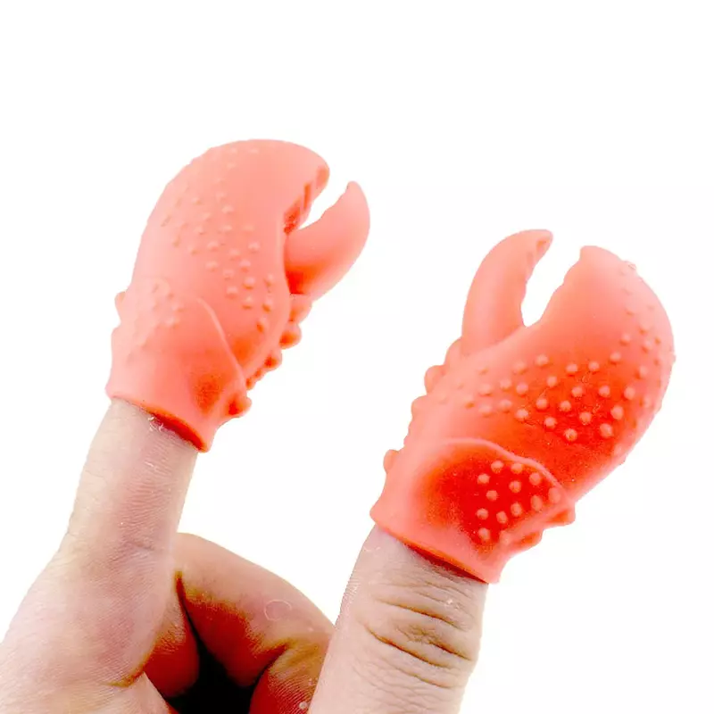 Mainan peraga cakar Lobster TPR populer lucu baru boneka jari simulasi penjepit kepiting Mainan penutup jari properti pengejut