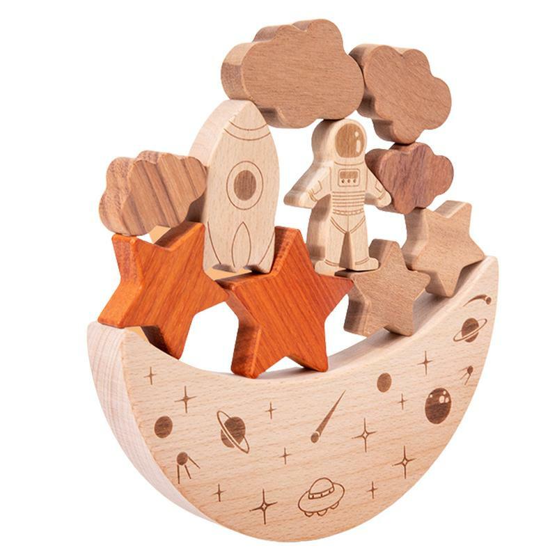 Creative Wooden Stacking Blocks Toys Kids Interactive Game Balanced Building Blocks Children Montessori Educational Toys