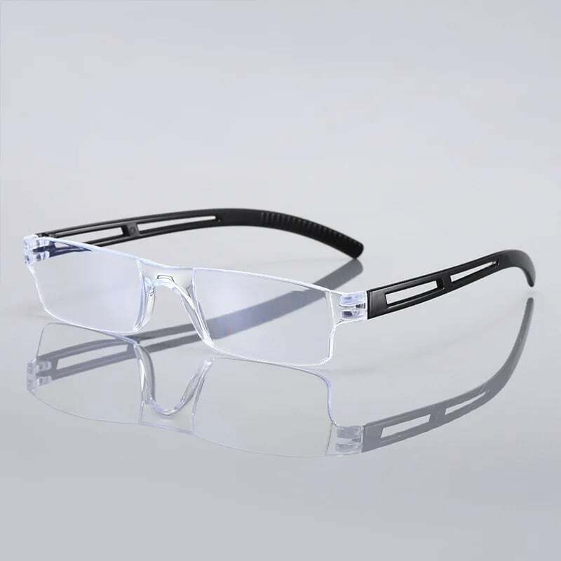 2024 Nieuwe Mannen Vrouwen Randloze Leesbril Anti Blauw Licht Bifocaal Ver In De Buurt Van Vergroting Brillen Presbyopische Bril 100 ~ 400