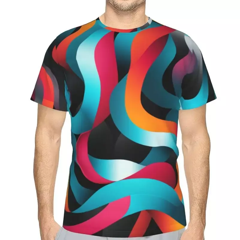 Camiseta de manga curta masculina, estampada com estampa 3D, top solto grande, roupa legal, respirável, moda de rua, verão, Y2K