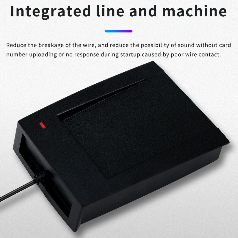 Pembaca kartu IC terintegrasi dan sistem kartu kontrol akses USB penerbit kartu NFC, pengemudi anggota gratis mesin penggeser kartu M1