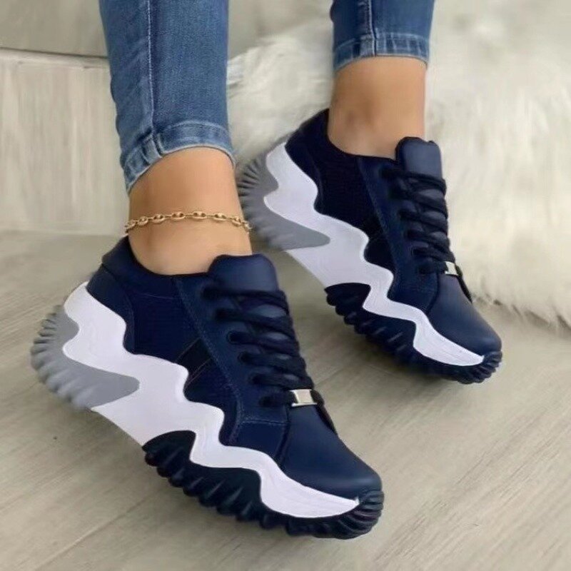 2024 New Permeable Vulcanized Shoes Women's Casual Thick Sole Sports Shoes Summer Low Top Large Size Soft Sole Casual Shoes