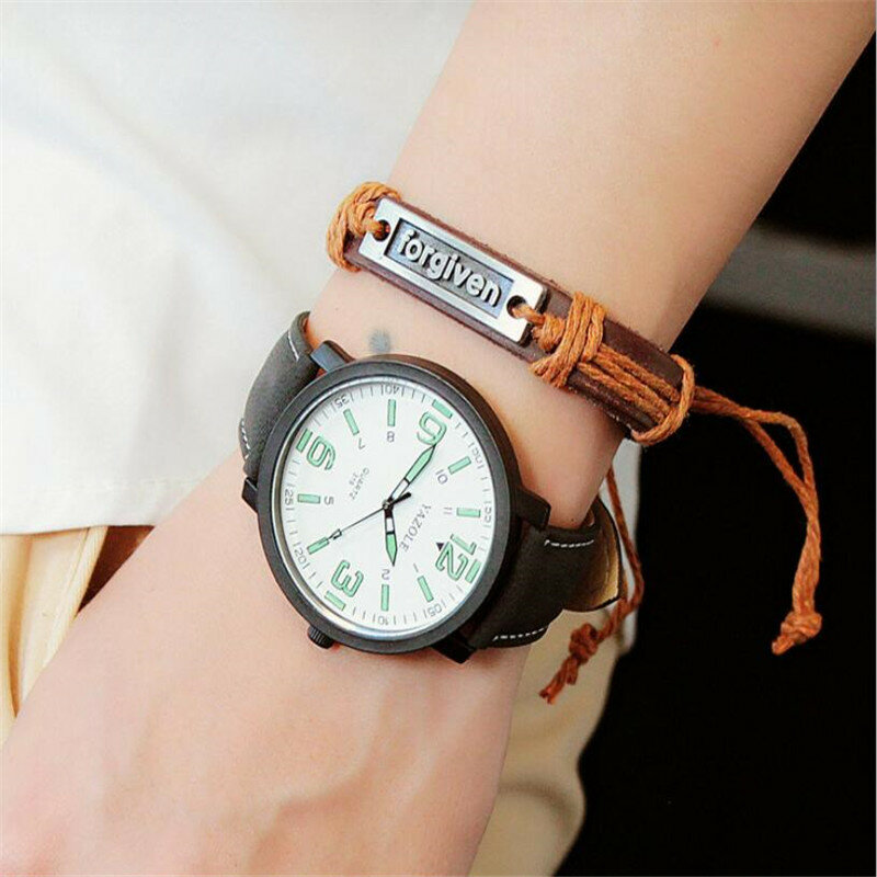 Zegarek dla pary dla miłośników mężczyźni kobiety Luminous wodoodporne zegarki sportowe duża tarcza zegarki kwarcowe Reloj Hombre prezent Dropshipping