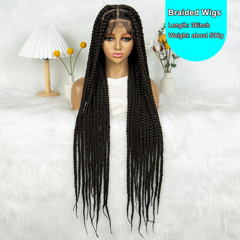 Синтетические парики Jumbo Box Плетеный парик 36 дюймов коробка без узлов плетеные парики прозрачные полные кружева парики с детскими волосами для африканских женщин
