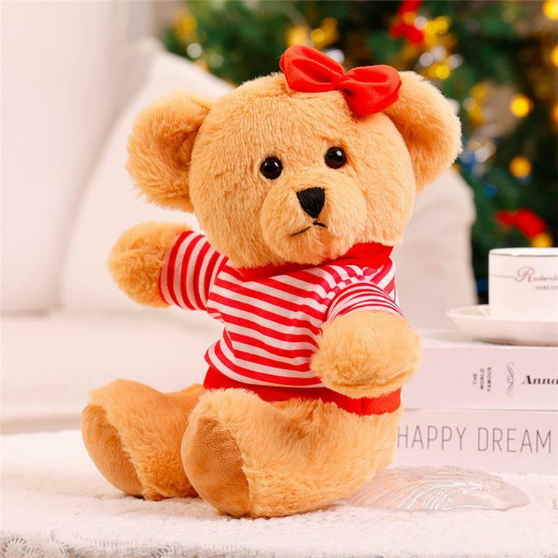Christmas Bear Plush Soft Plush Bear With Santa Hat And Scarf Adorable Cute Brown Christmas Stuffed Animal Merry Christmas