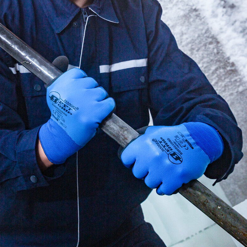 Guanti da lavoro invernali impermeabili rivestimento con impugnatura superiore rivestimento termico isolato caldo per guanti da sci da neve su ghiaccio per tempo freddo all'aperto