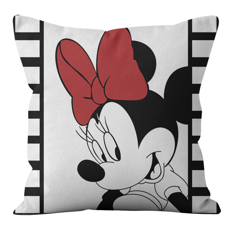 Disney – housse de coussin Mickey Minnie Mouse, taie d'oreiller pour lit, canapé, garçon et fille, cadeau d'anniversaire pour Couple, 45x45cm