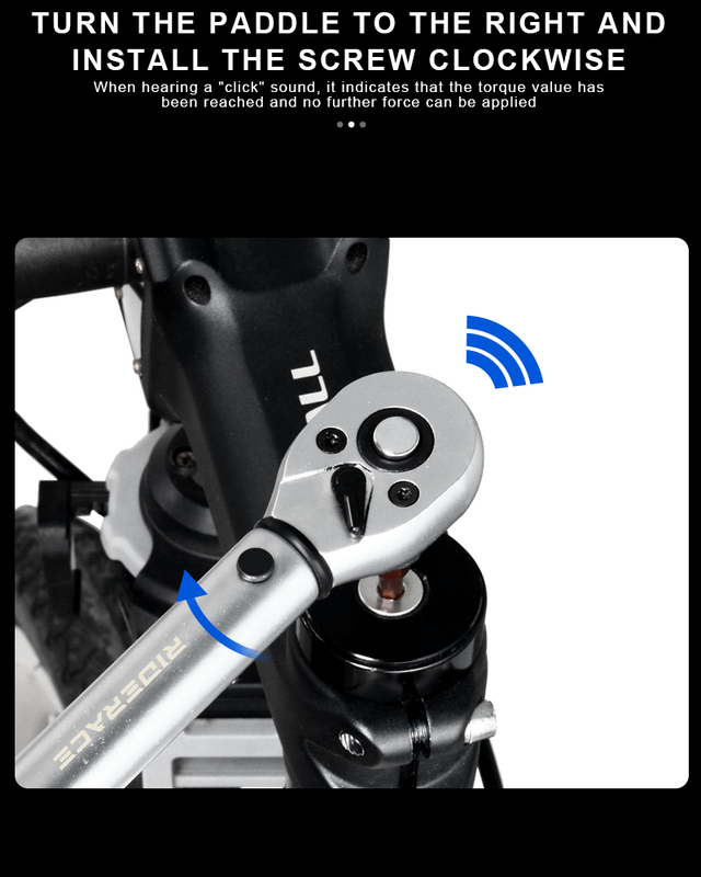 RIDERACE Set kunci pas torsi sepeda, peralatan reparasi sepeda dua arah 1/4 "2-24Nm 15 buah