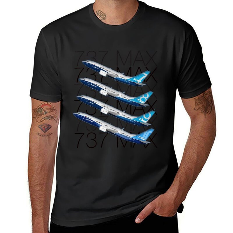 737 MAX 패밀리 티셔츠, 빈티지 의류, 소년 흰색, 귀여운 옷, 남성 의류, 신상 에디션