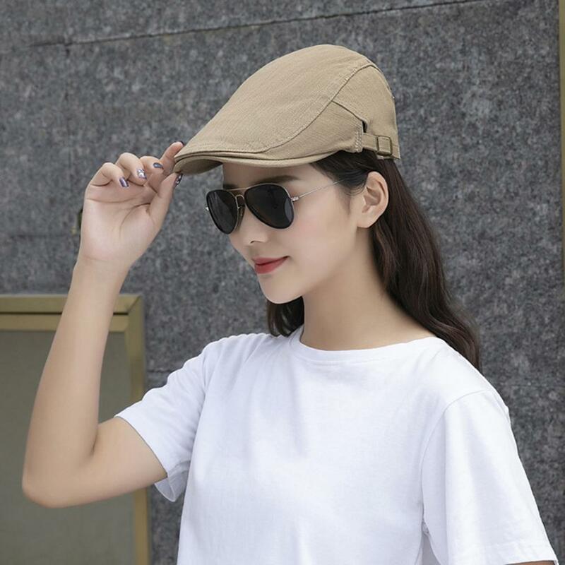 Lady Winter Hat Quick Drying Sun Protection Beret Cap for Women Men Solid Color Peaked Cap with Breathable Retro for All-day