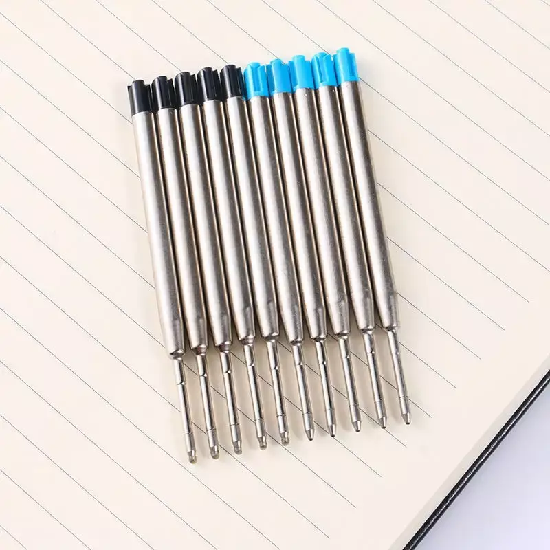 10 sztuk 9.9cm wymienne metalowe pióro wkłady 1.0mm specjalne biuro biznes długopis Refill pręty do pisania materiały biurowe
