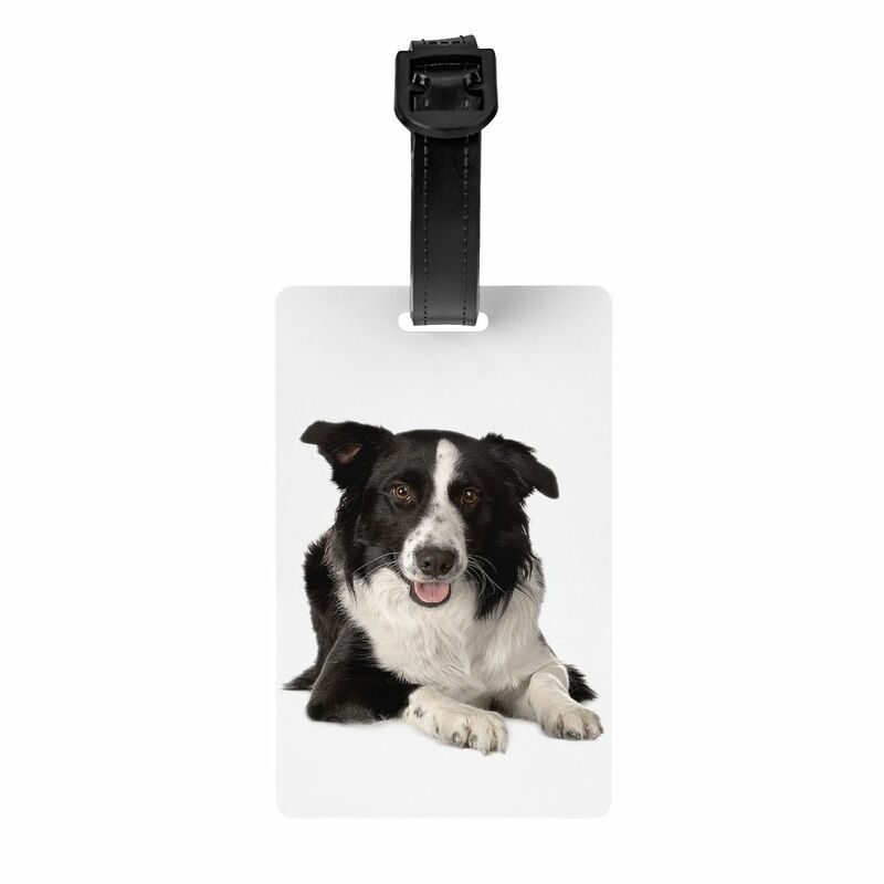 Custom Border Collie Luggage Tag Pet Dog Gift Travel Bag Suitcase Privacy Cover ID Label