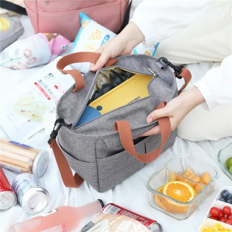 Tas kulkas portabel, kotak makan siang tas terisolasi termal, tas pendingin untuk piknik, tas Tote makanan ringan, kotak penyimpanan tetap segar