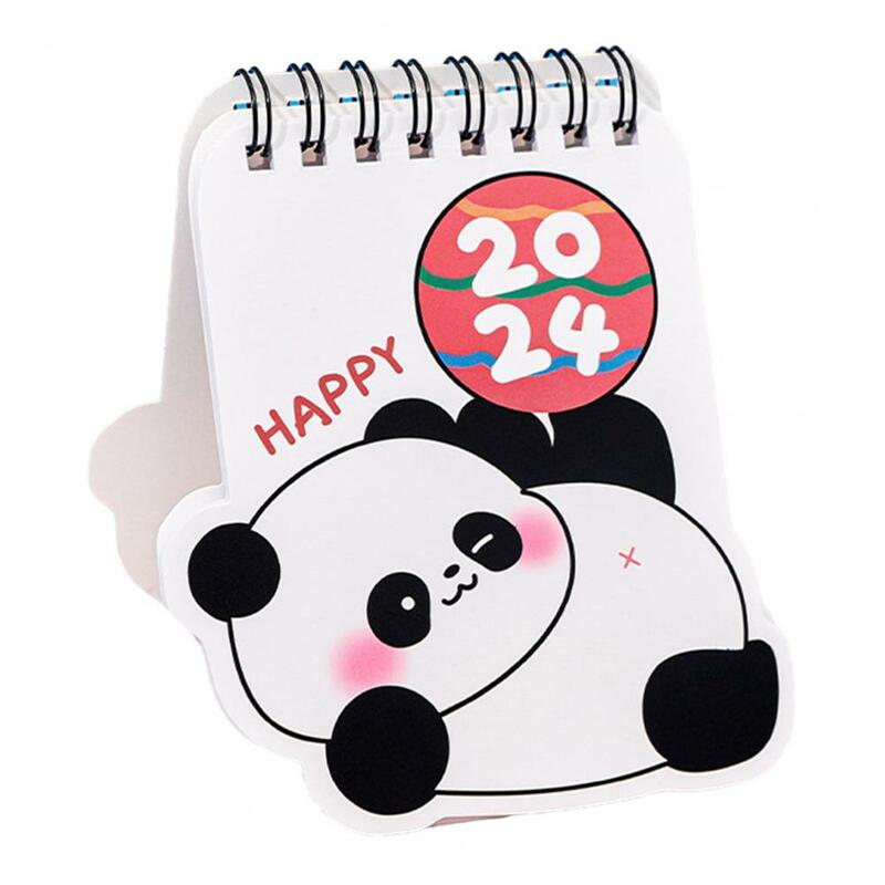 Calendario de escritorio con patrón de Panda de dibujos animados, Mini calendario de tareas, Plan de tiempo de gestión, oficina y Escuela en casa, 2024
