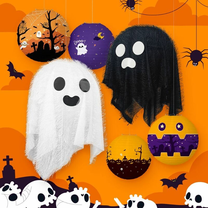 Bat Halloween Papier Lantaarn Creatief Handgemaakt Papier Halloween Hangende Rpops Diy Ghost Festival Ghost Lantaarns Scène Benodigdheden