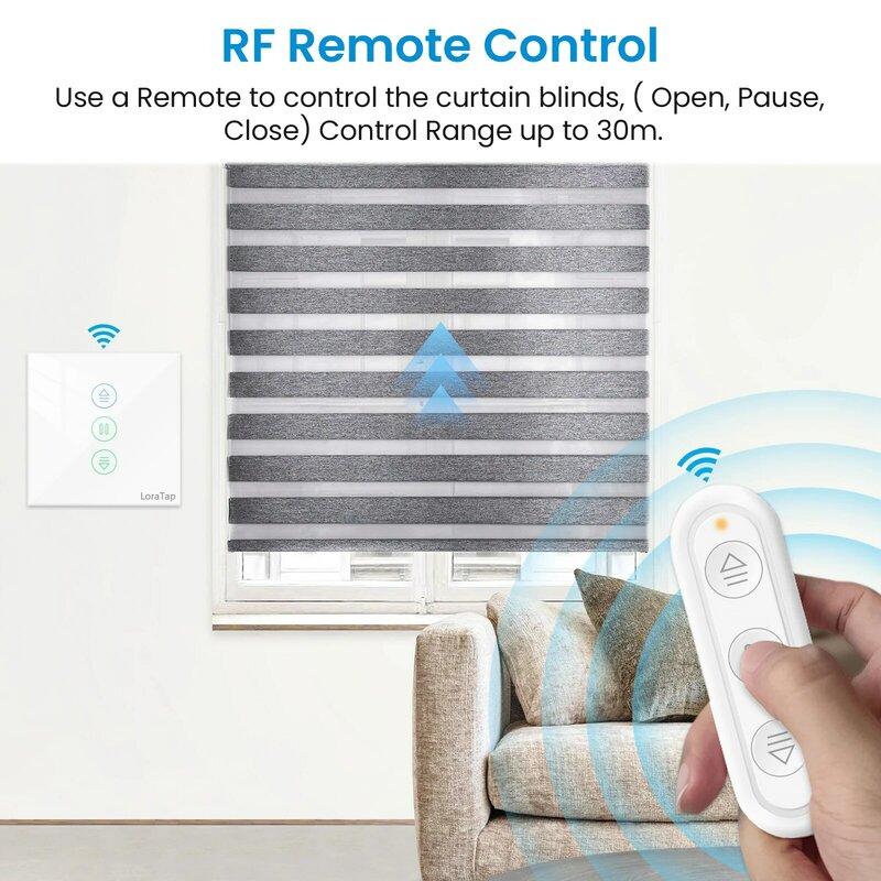 LoraTap Roller Shutter blinds Curtain Switch for Windows Motor Tuya Smart Life App Remote Control Percentage Google Home Alexa