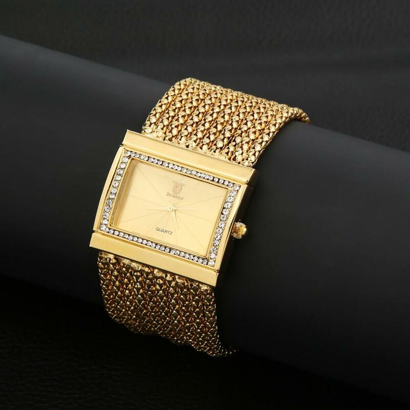 Jam tangan gelang Quartz Analog banyak lapis mode wanita manik-manik Aloi
