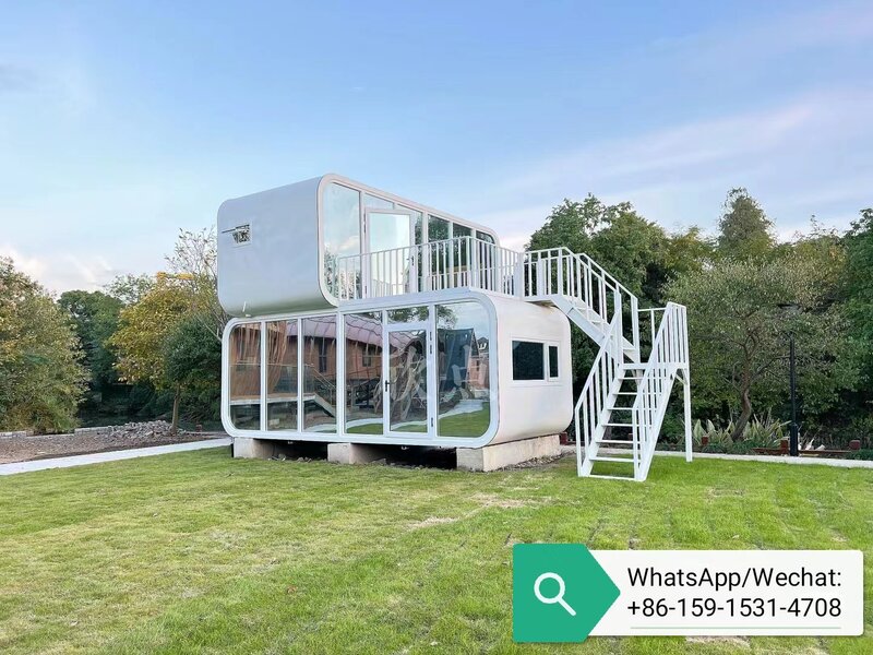 Двухэтажный высокопрочный стальной капсульный домик Apple по заводской цене