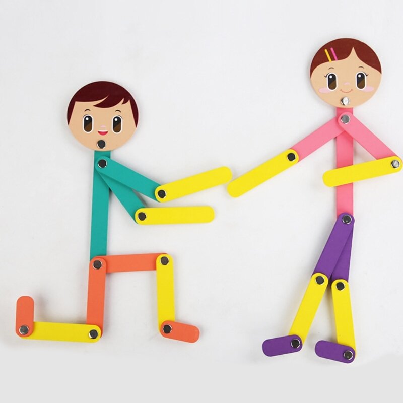 Marionetta in legno con carte gestuali Giocattolo per coordinazione mano-occhio-cervello per bambini