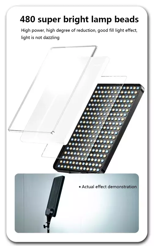 لوحة إضاءة LED قابلة للتعتيم مع جهاز تحكم عن بعد ، إضاءة احترافية ، استوديو صور ، تصوير مباشر ، مصباح تعبئة ، 45 واط