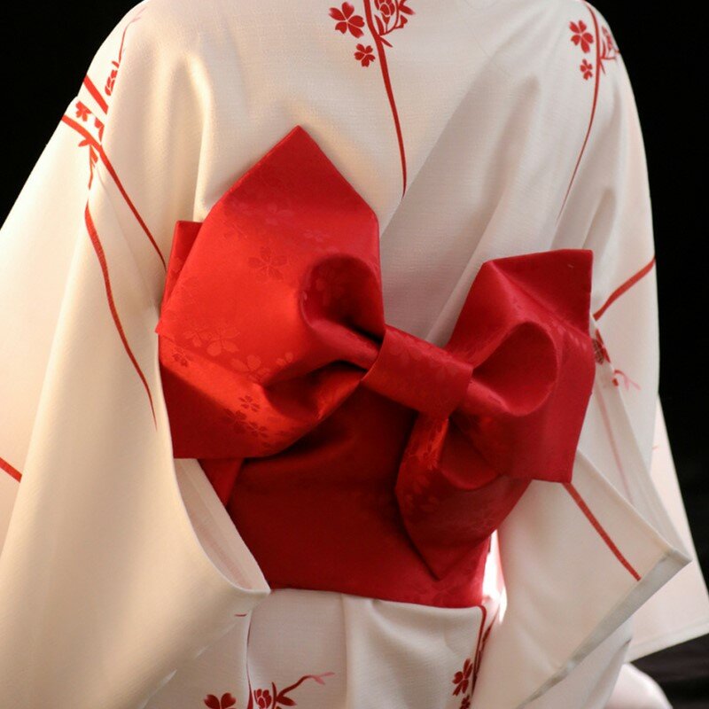 Styl japoński szlafrok Kimono z wytłoczonym pasem kształtującym talia kwiatowa pieczęć akcesoria wewnętrzne