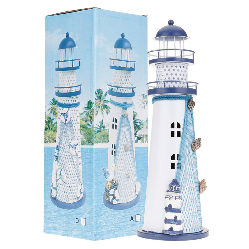 Faro LED hecho a mano, accesorio náutico mediterráneo que cambia de Color, regalo maravilloso de hierro