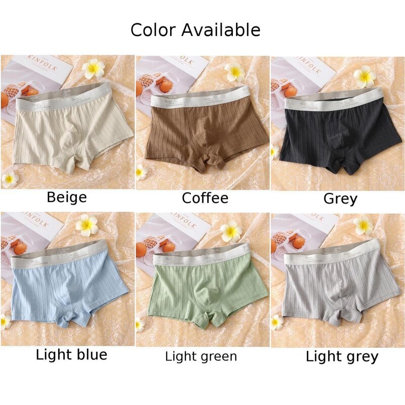 Men Seamless Oversized Thin Middle Waist Breathable Boxer Brief Underwear Cotton Shorts Homme Solid Male Boxers Underpants