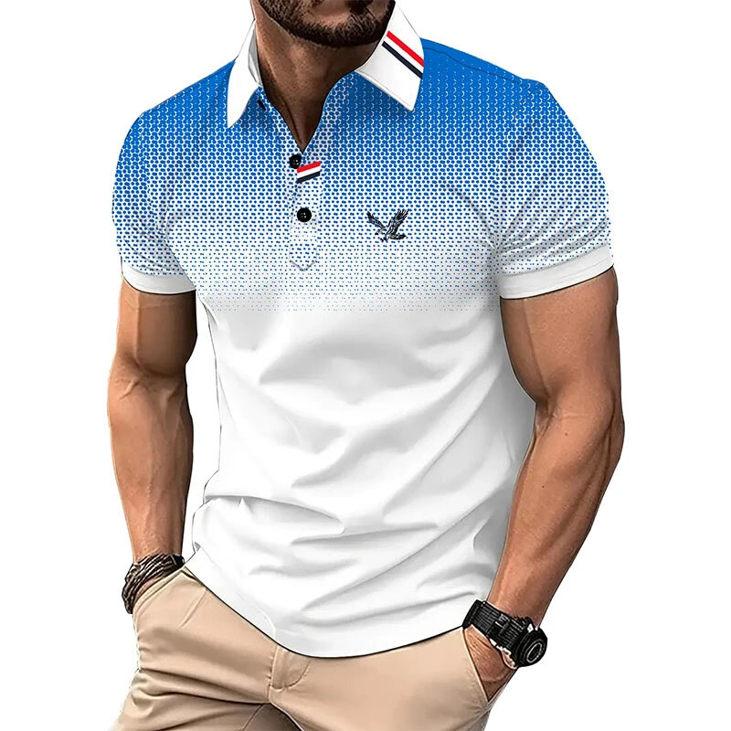 Męska koszulka Polo letnia moda na co dzień z krótkim rękawem sportowa klapa T Shirt męska odzież