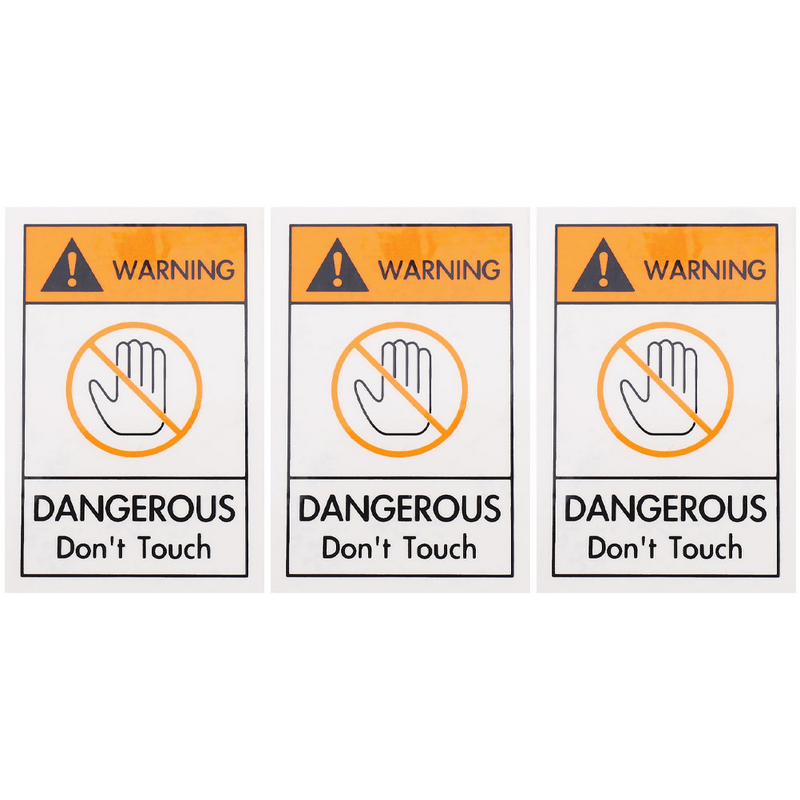 3 sztuki etykiet ze znakami dotykowymi, aby etykiety ostrzegawcze nie dotykały etykiet ostrzegawczych