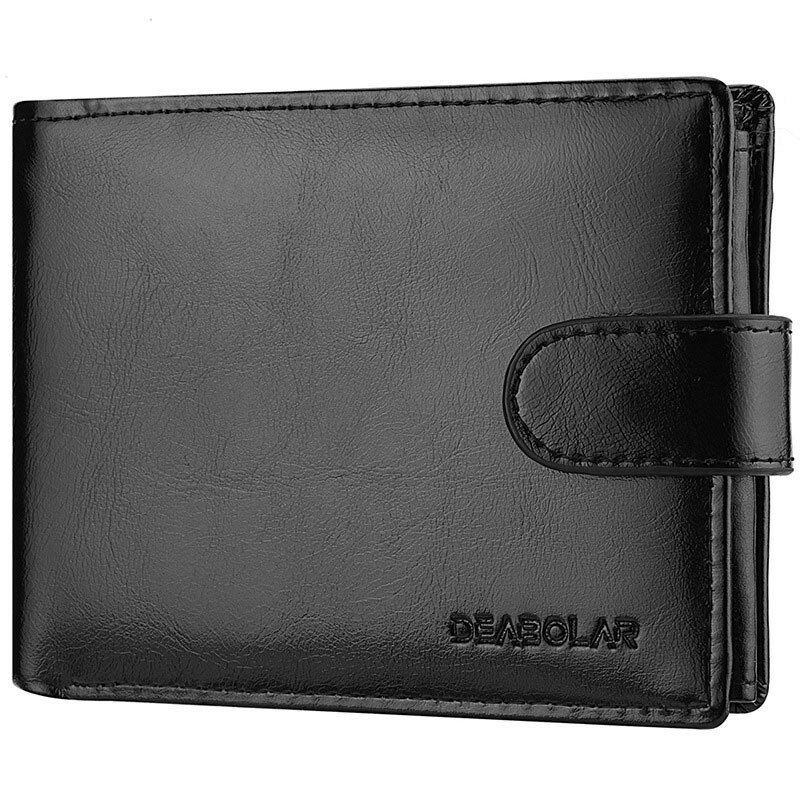 男性用の薄いバックル付きの短い革の財布、ビジネスコイン財布、ジッパー付きの英国スタイル、2024