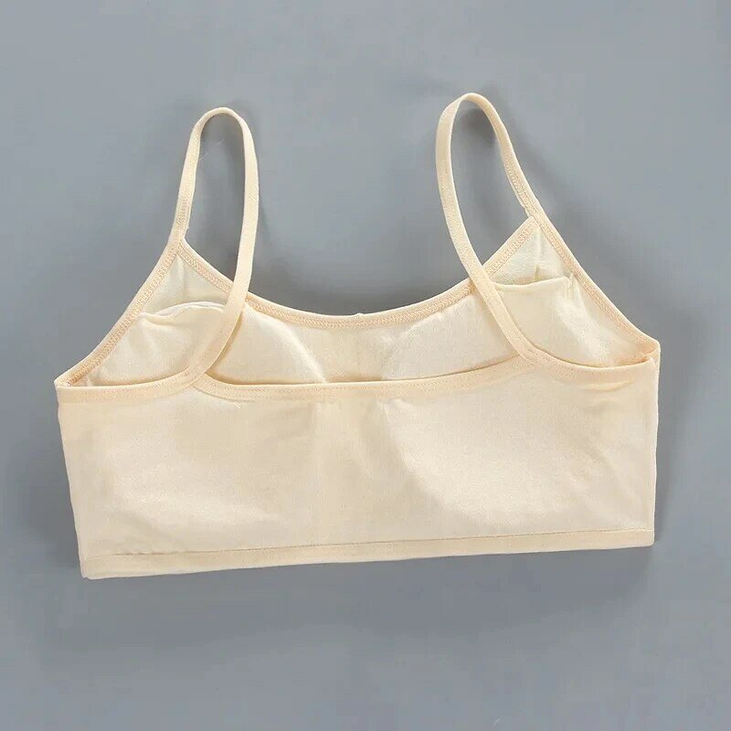 Girls Cotton Bra Solid Breathable Teenager Bras Children's Breast Care Underwear Sweat Absorbent Soft Non-Ring Bra 8-18Y
