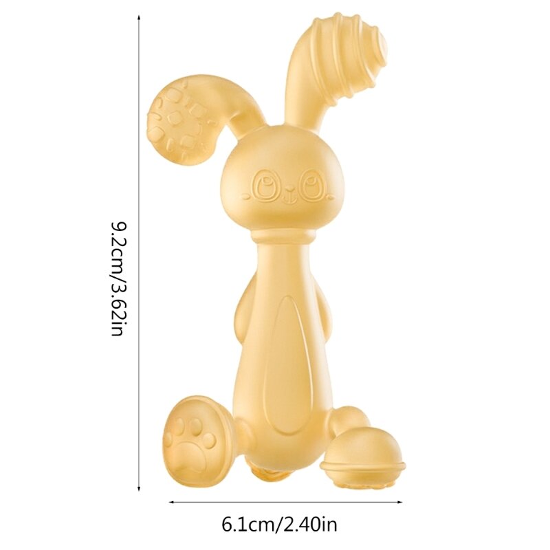 HUYU juguete dentición con forma dibujos animados, mordedor silicona, mordedor infantil con forma conejo, mordedor