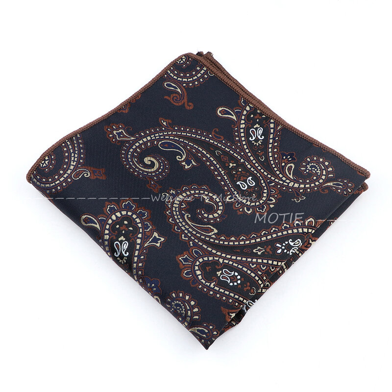 Fashion Polyester Handkerchief Paisley Pocket Square Hanky For Men Wedding Party Daily Wear Shirt Suit Decoration Accessory Gift
