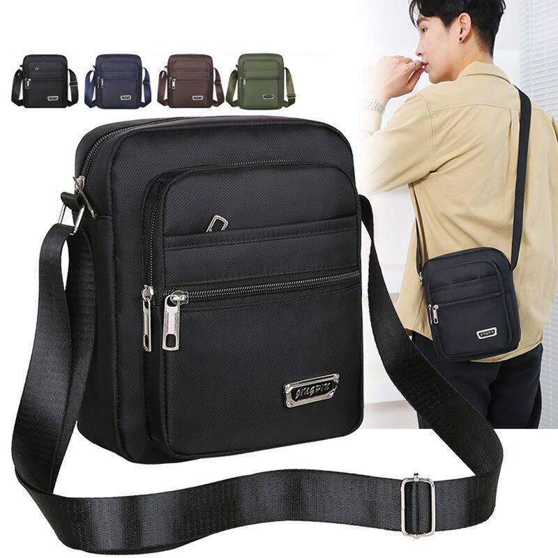 2024 Brand New Men Crossbody Bags Male Nylon Shoulder Bags Boy Messenger Bags Man Handbags for Travel Casual Large Satchel Grey