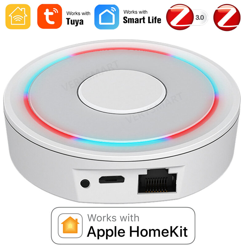 Межсетевой хаб HomeKit ZigBee, хаб с дистанционным управлением через приложение ZigBee для умного дома, работает с приложением Apple HomeKit Alexa Google Home Tuya SmartLife